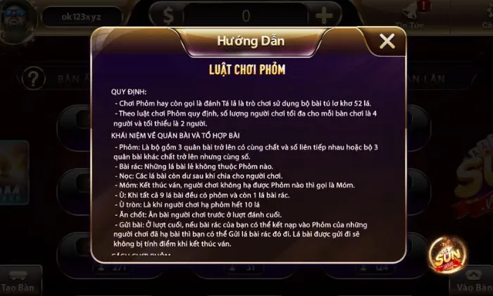 Hướng dẫn chơi Phỏm Sunwin cơ bản